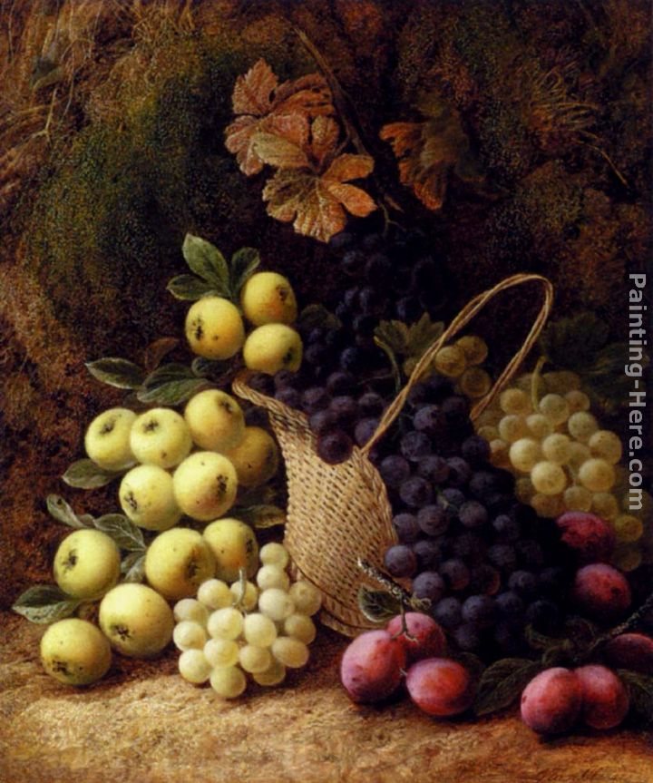 George Clare Still Life with Apples, Grapes and Plums